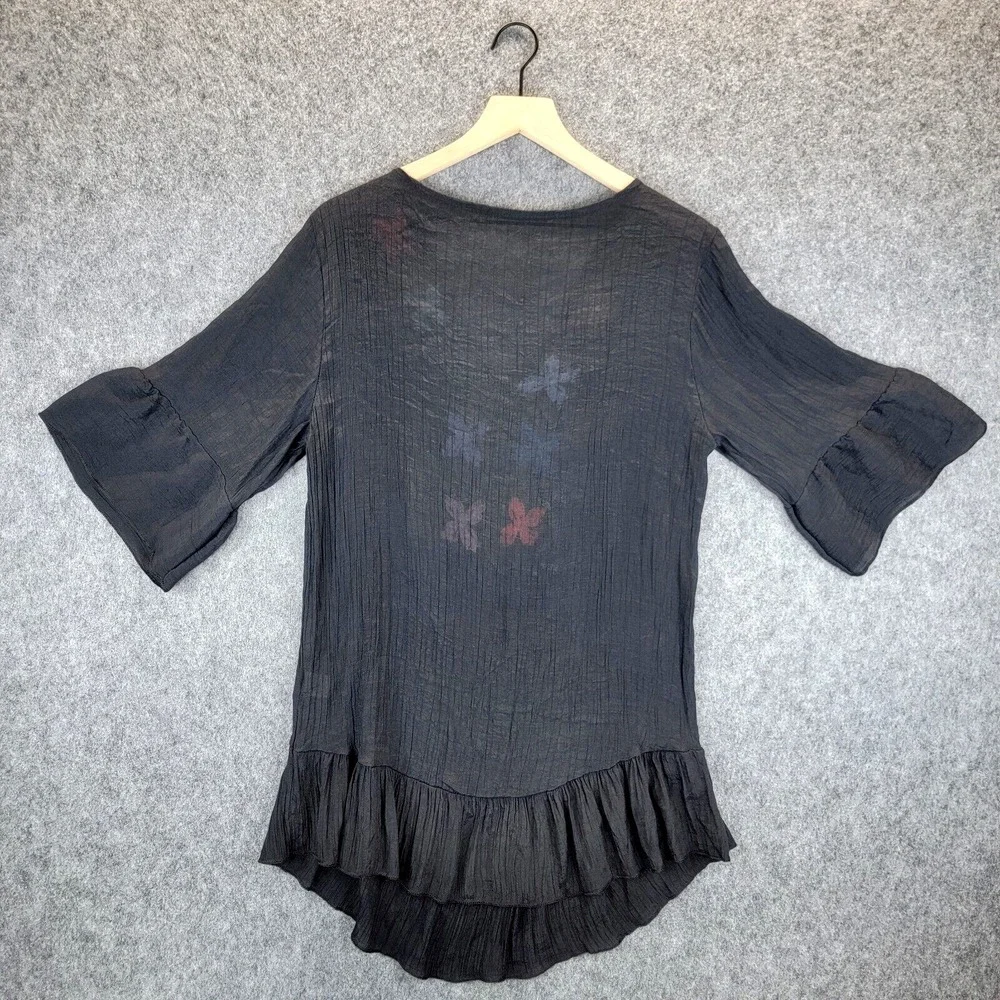 Shein Swim Cover Women's S Black Crochet Granny‎ Square Grannycore Boho Beach